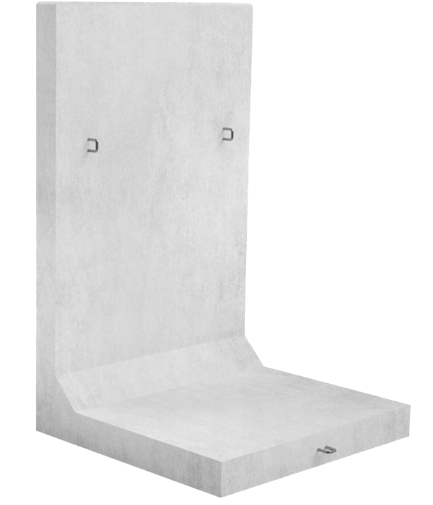 Ściana oporowa typ L H= 80 cm, klasa betonu C25/30, waga 650 kg