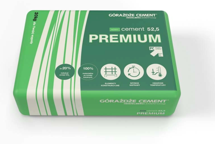 Cement portlandzki 52,5N (CEM II 52,5 A-M(S-LL)) 120 dni, 25 kg, 56 szt./pal.